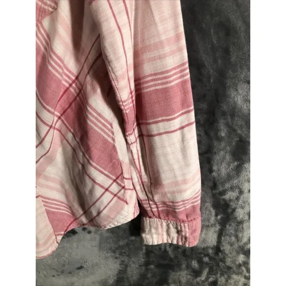 Style & Co Womens Shirt Button-Up Pink Plaid Size Medium - Picture 8 of 12